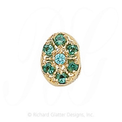GS032 E - 14 Karat Gold Emerald Slide 